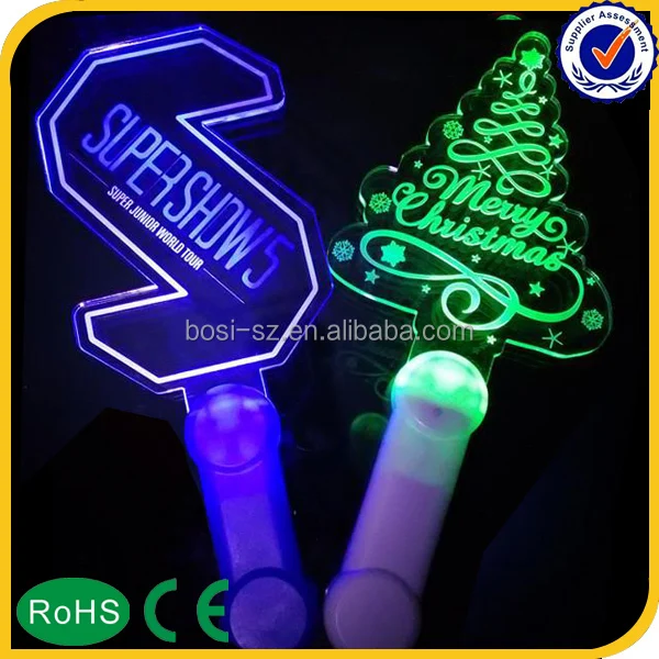 2022 Новые товары, акриловая прозрачная светодиодная мигающая неоновая световая палочка для вечеринки на заказ