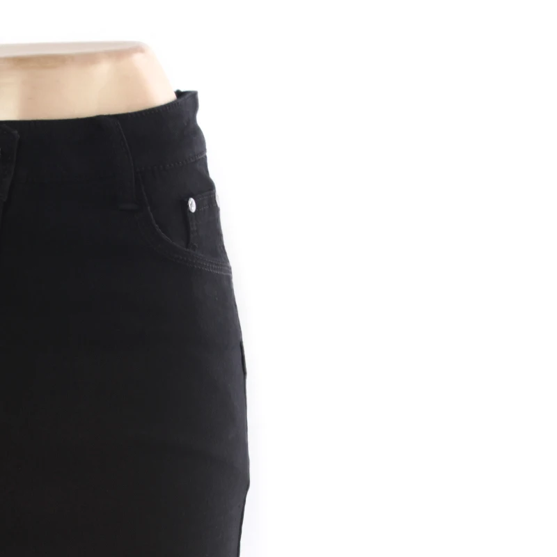 Lady New Design Vent Jean Fabric Black Pencil Bodycon Denim Skirt
