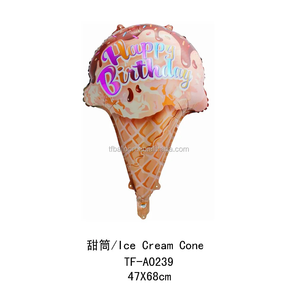 TF ice cream con balloon happy birthday jumbo helium ballons kids favor toy good for photo