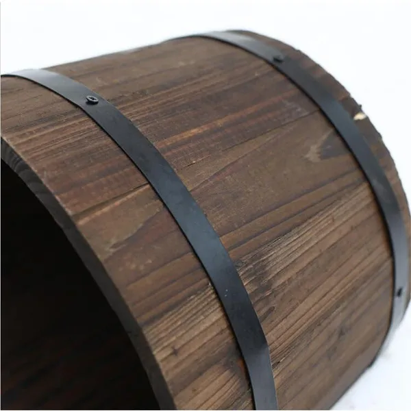 Wood Wall mounted Flower Pots Wooden Half Barrel flower pot