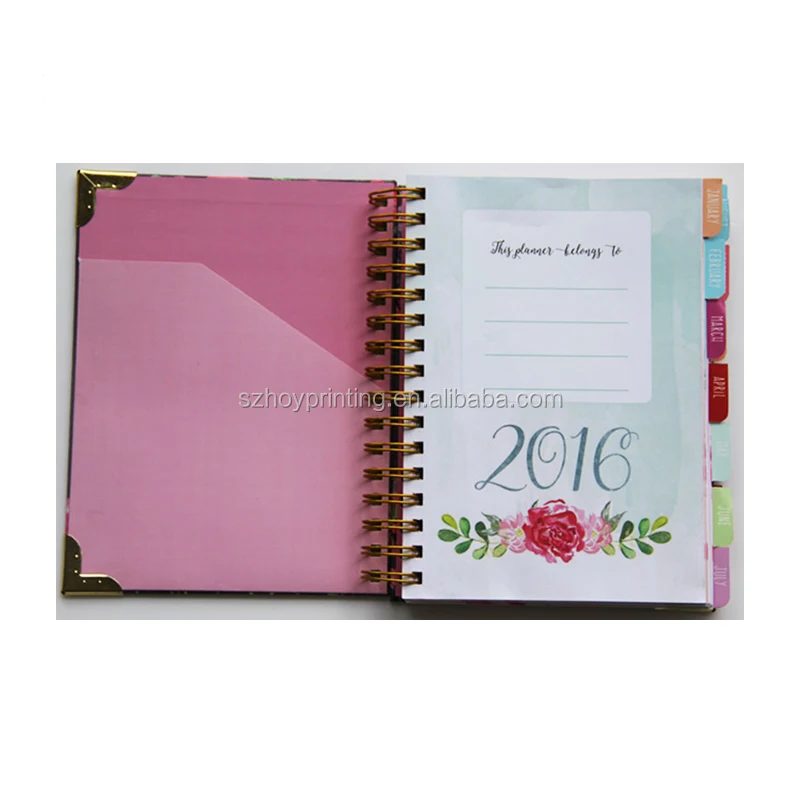 custom printing spiral bound planner