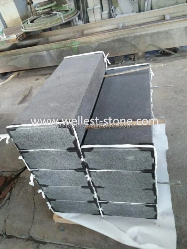 G684 black basalt granite kerb stone block stair tread