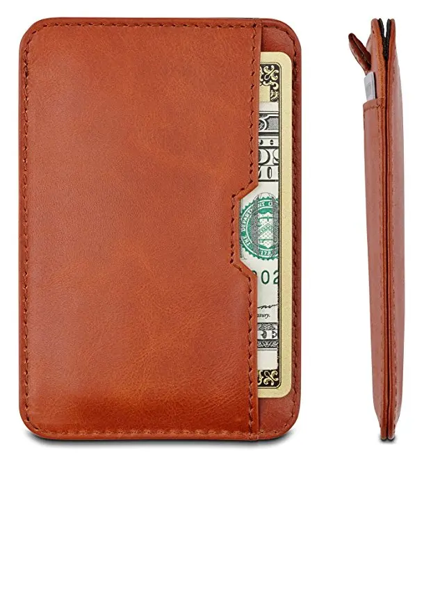 Slim Card Sleeve Wallet with RFID Protection Top Quality Italian Leather Credit Card Holder