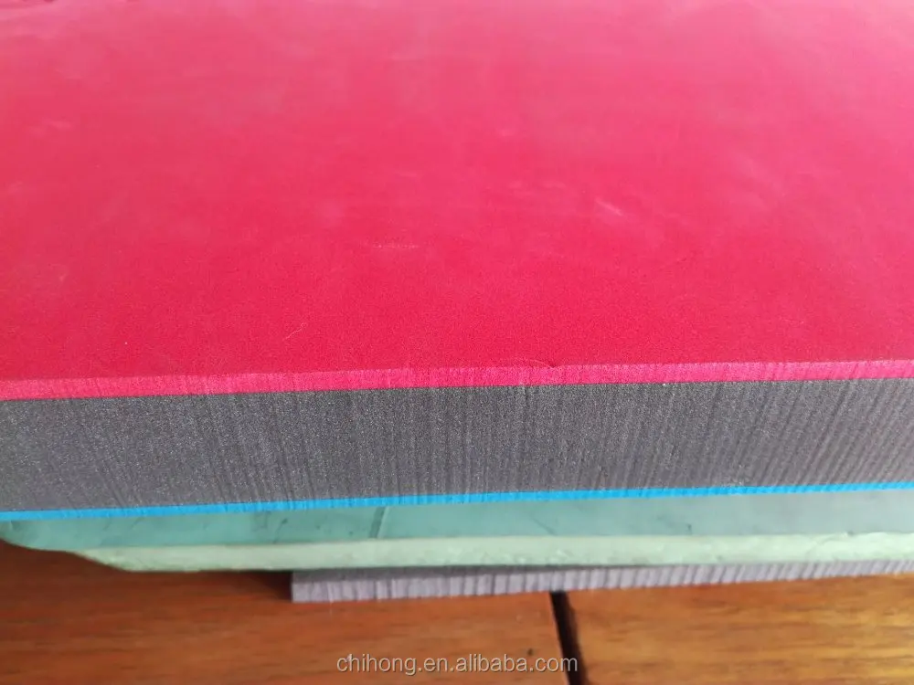 Heat welded or heat laminated foam sheet with material EVA foam or PE foam