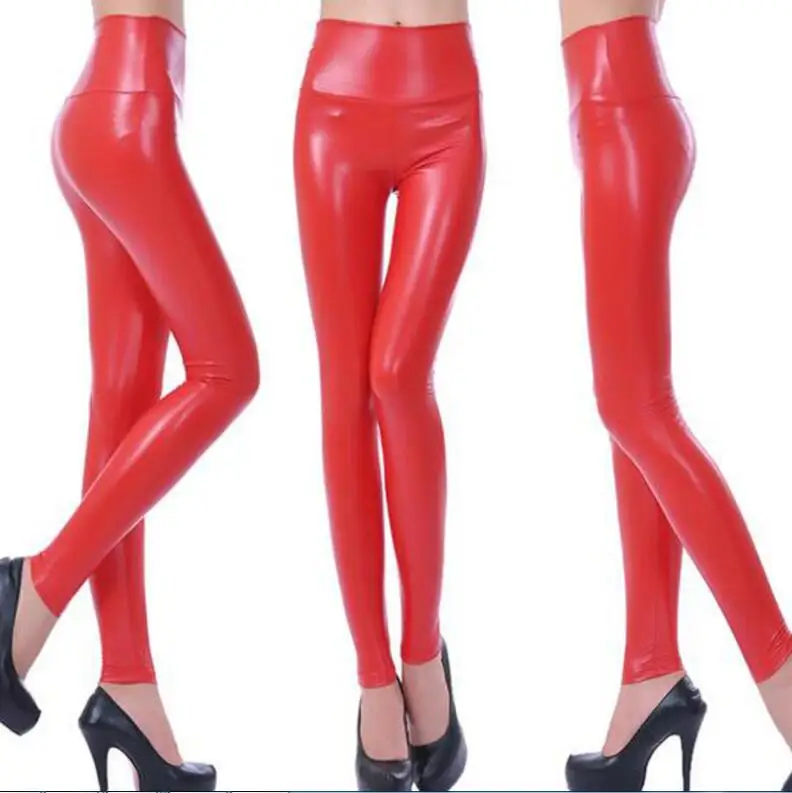 women leggings faux leather high quality slim leggings plus size High elasticity sexy pants leggins XS-L leather boots leggings