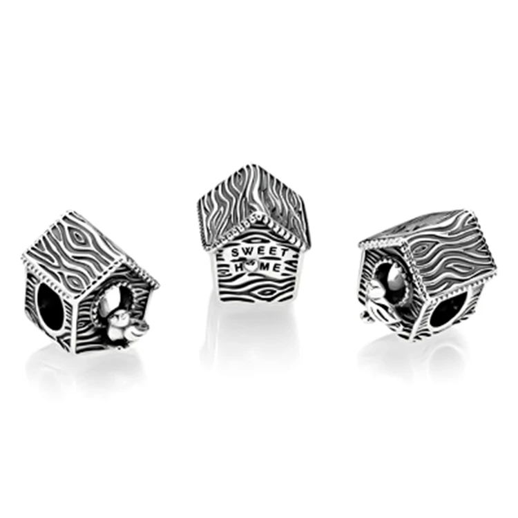 
2018 China Factory 925 Sterling Silver Spring Bird House Charm Silver 925 Jewelry Charms for Bracelets 