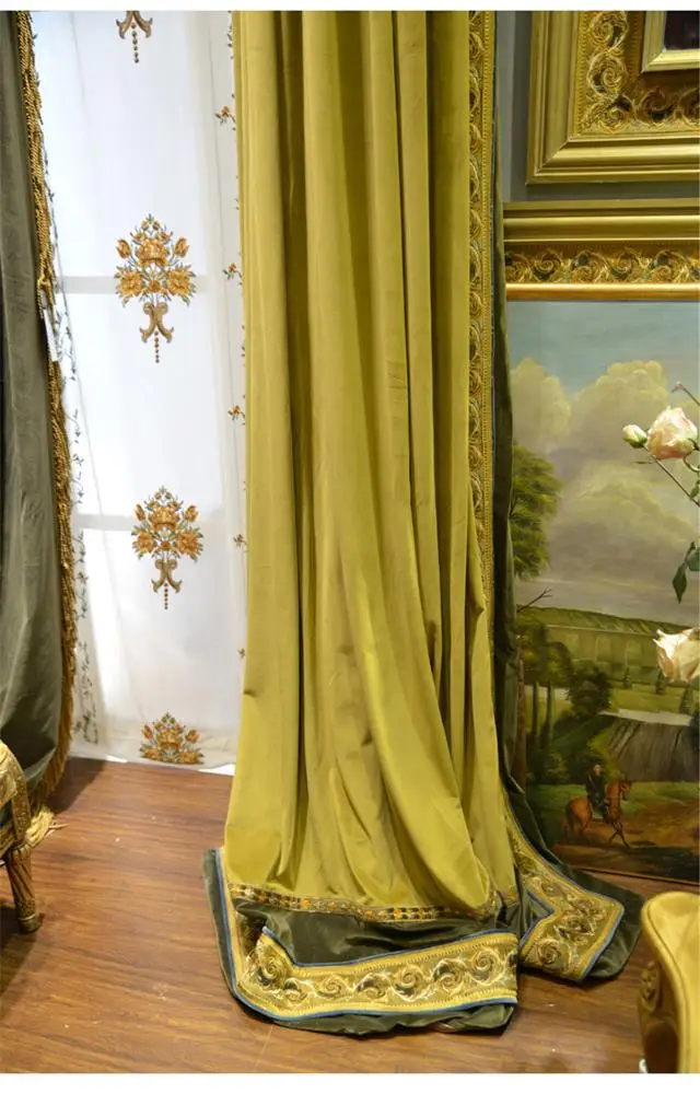 French thickening Dutch flannel villa curtain brand high-grade new classical fine embroidery curtain Nagaro(BY12-A10011)