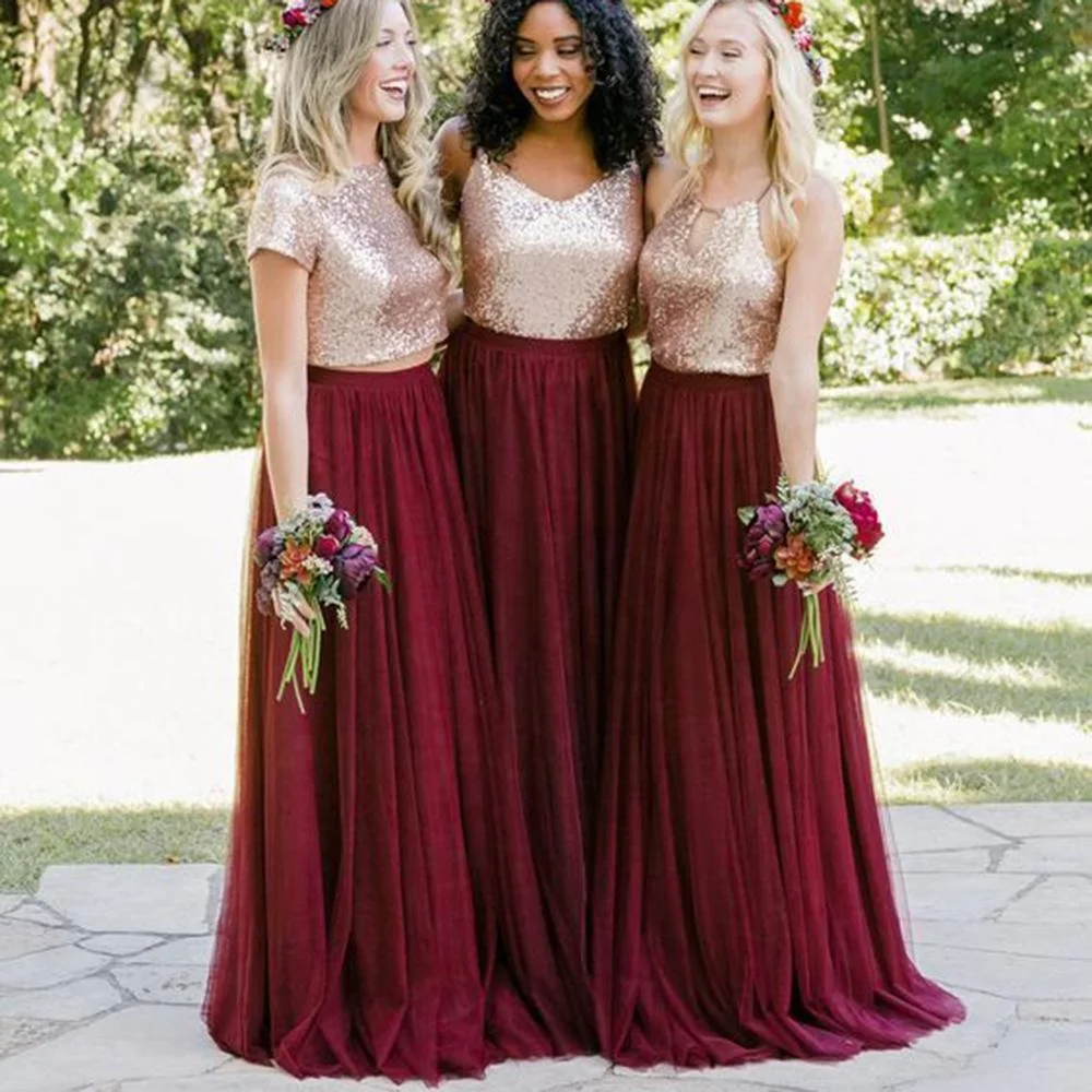 
2019 Bridesmaid Dress Beading Fabric Chiffon Gowns 