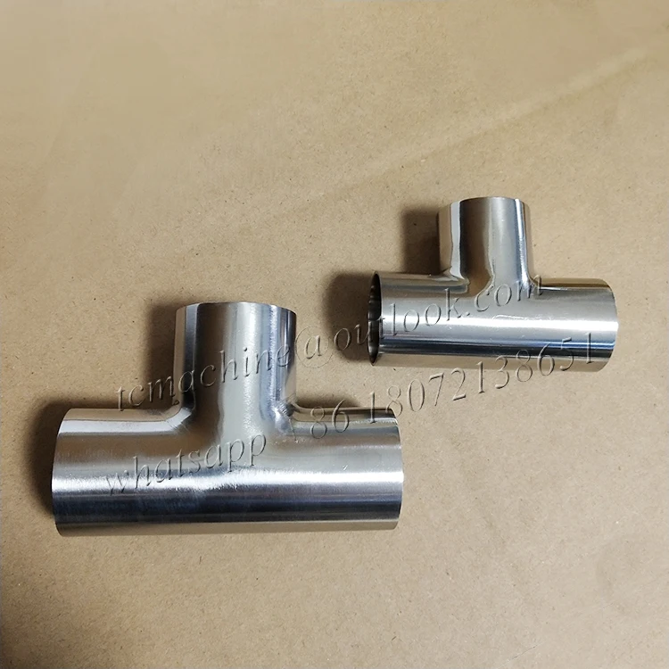 polished 4' CF8 Stainless steel ss304 tube parts  food grade soldering tee joint