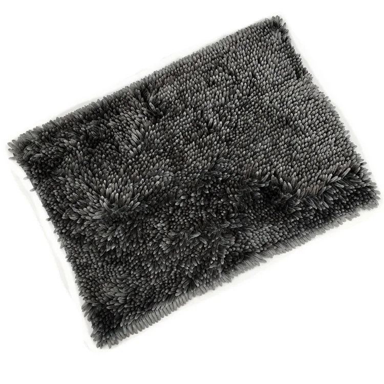 
Dark grey strong soft chenille shiny carpet noodle rugs 