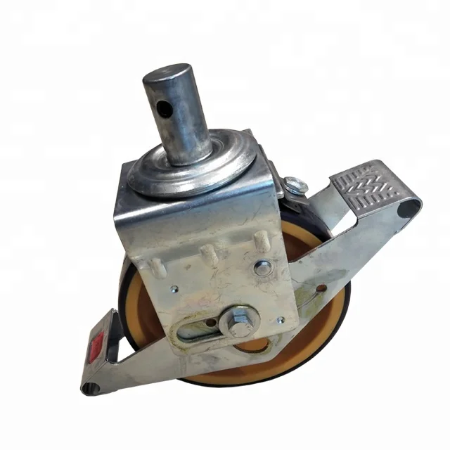 Custom 8 inch thread length scaffold caster wheel with brake
