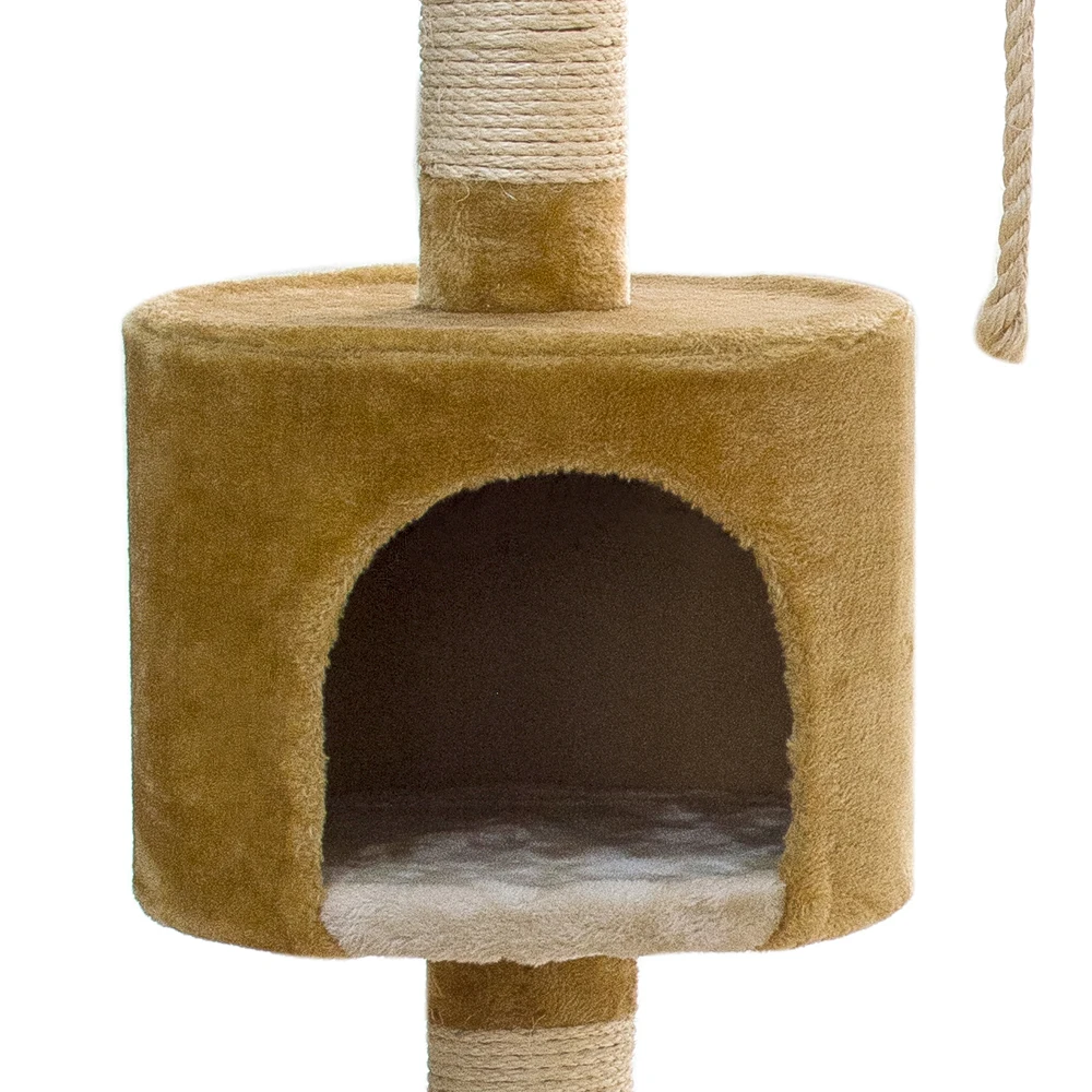 Wholesale Natural Outdoor Modern Designer Custom Brown Wood Wooden Large Cat Tower Tree Cat Furniture Condo