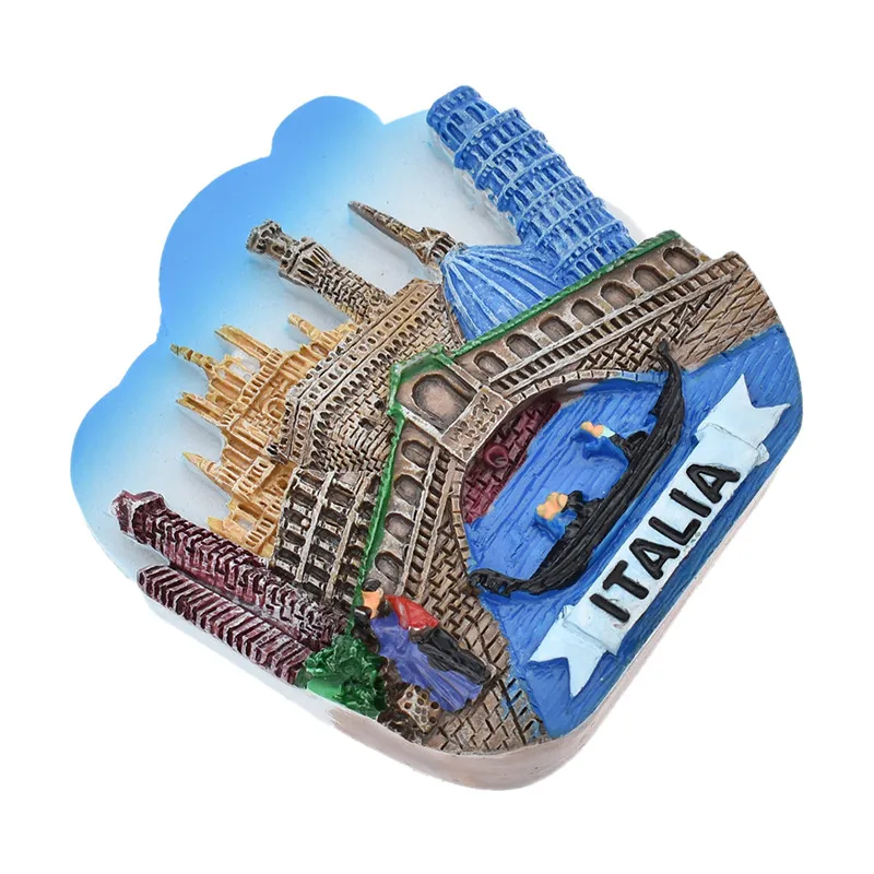 3D Custom City Souvenir Fridge Magnet Italy Building Souvenir Resin Fridge Magnets For Home Decor