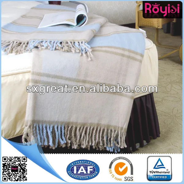 wool plaid wholesale acrylic throw blanket