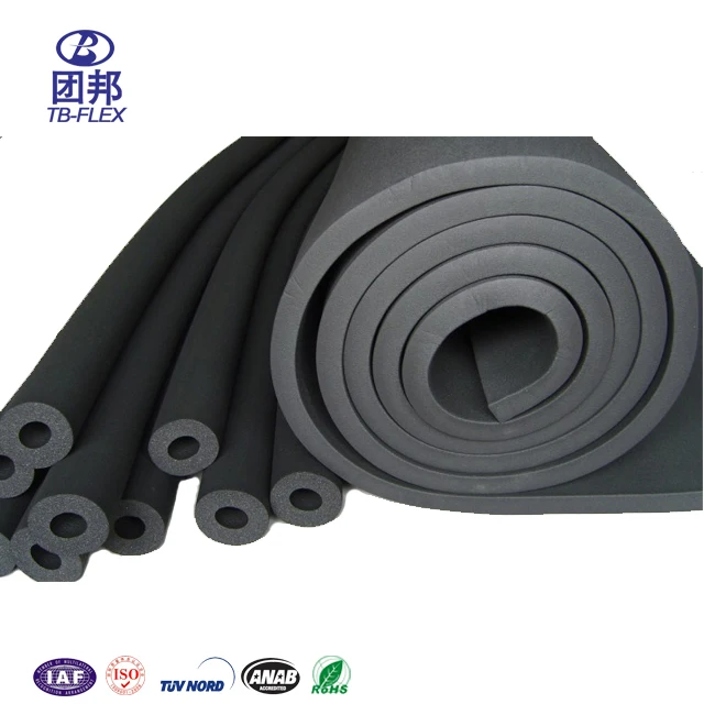 HVAC System Black Rubber Foam Self-Adhesive Thermal Insulation Sheet