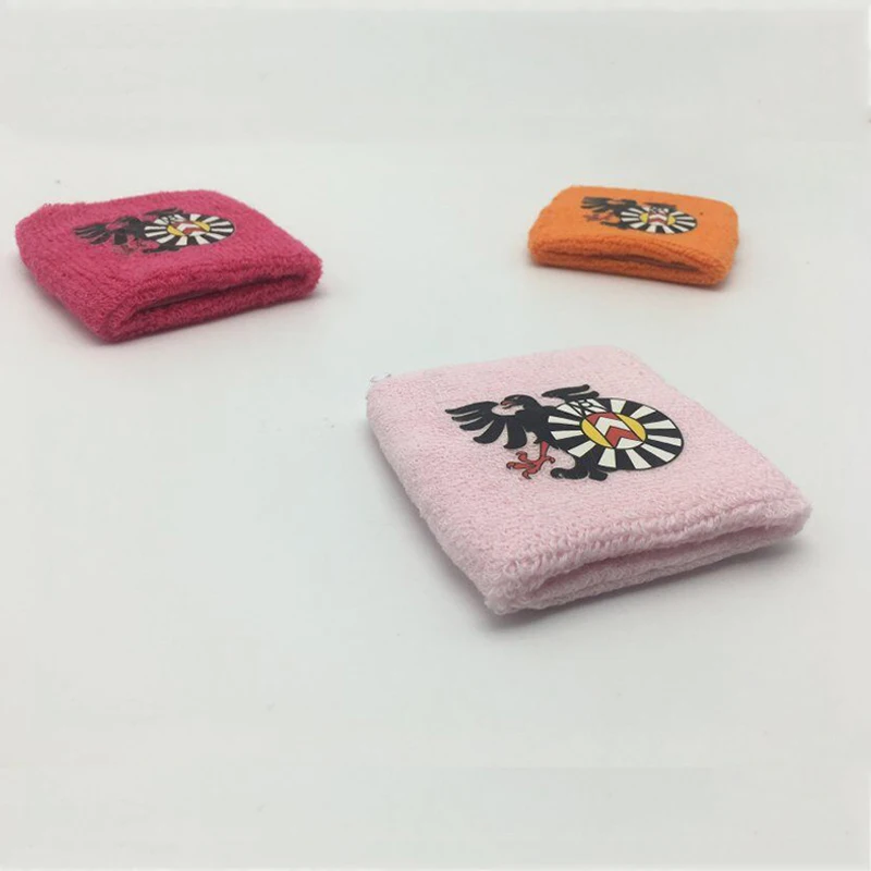 Custom promotional cotton sport wristband wrist sweatband with embroidery logo