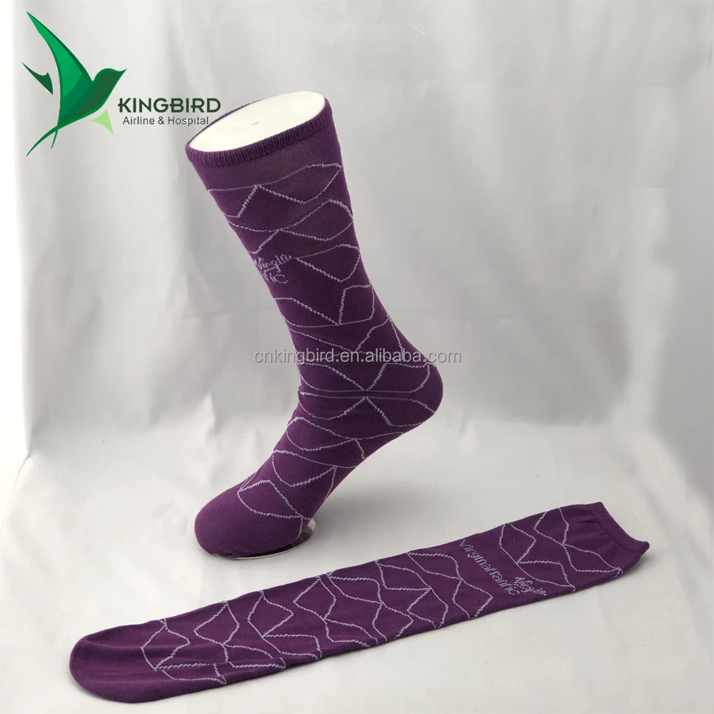 knitted Casual Airline Disposable Tube 100 % Polyester Socks