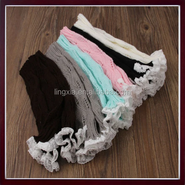 
Knitted Button Crochet Lace Boot Cuff Socks Kids Knit Leg Warmers, Baby Girls Crochet Knitted Kids Boot Cuffs 