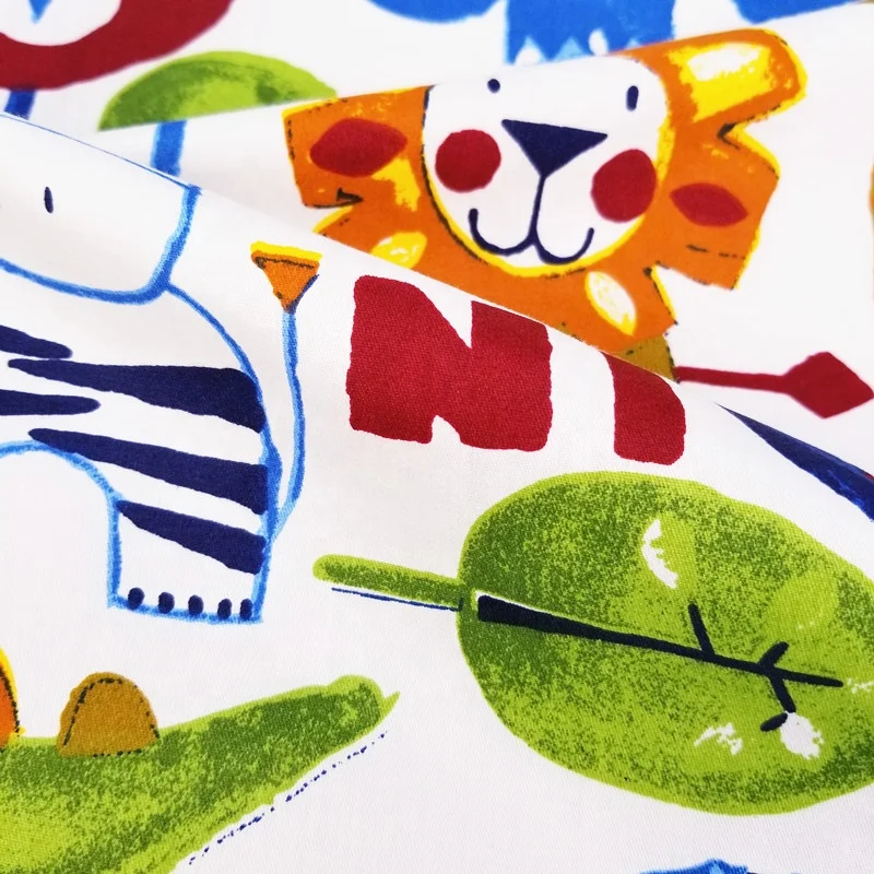 Cotton Twill Kids Cloth lion King Cartoon Printed Fabric 100% Cotton Woven for Sewing Baby Sheets