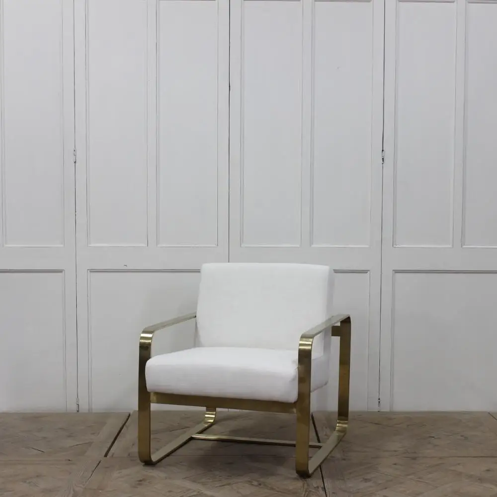 Golden modern industrial stainless steel  single sofa chair sofa sets