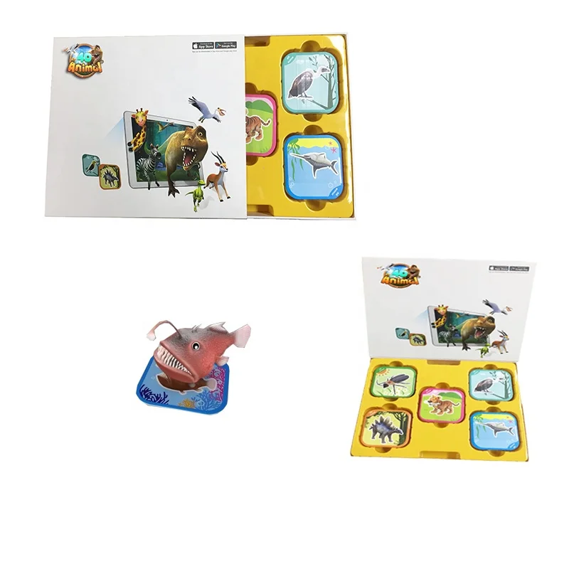 100PCS Animals  Flash Cards Fancy Zoo Fun Education Animals Augmented Reality 4D AR Educational Learning Cards