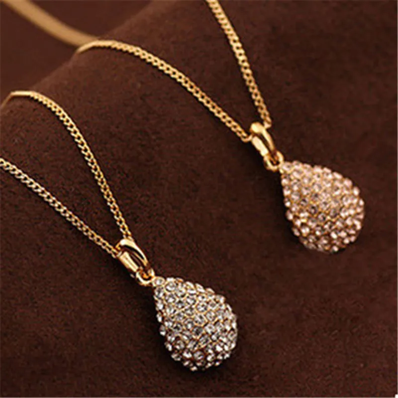 Fashion Water droplets studded short clavicle Necklace Fashion Droplets Pendant Necklace