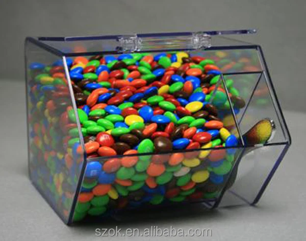 Custom different size mix bulk acrylic cereal grain candy nuts display food storage container bins /box
