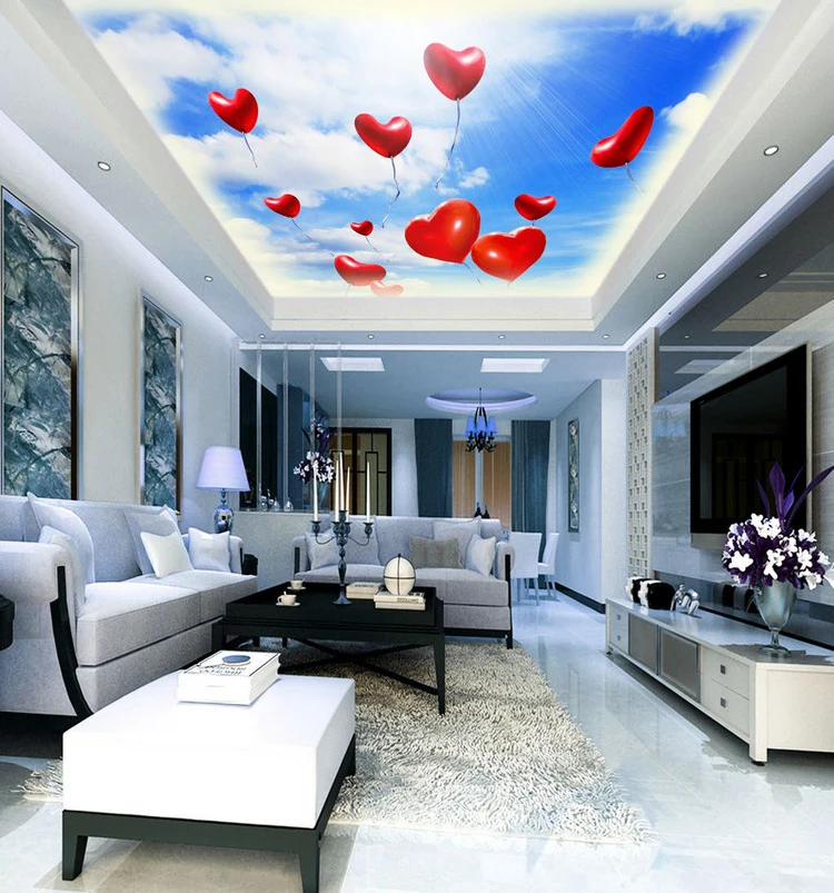 ZHIHAI red love heart new pattern pop designs for ceiling