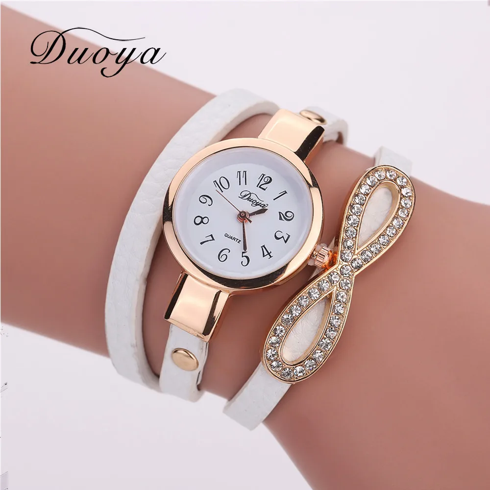 Duoya Brand beautiful Watches For Women Leather Strap Braided Bracelet girl Watch