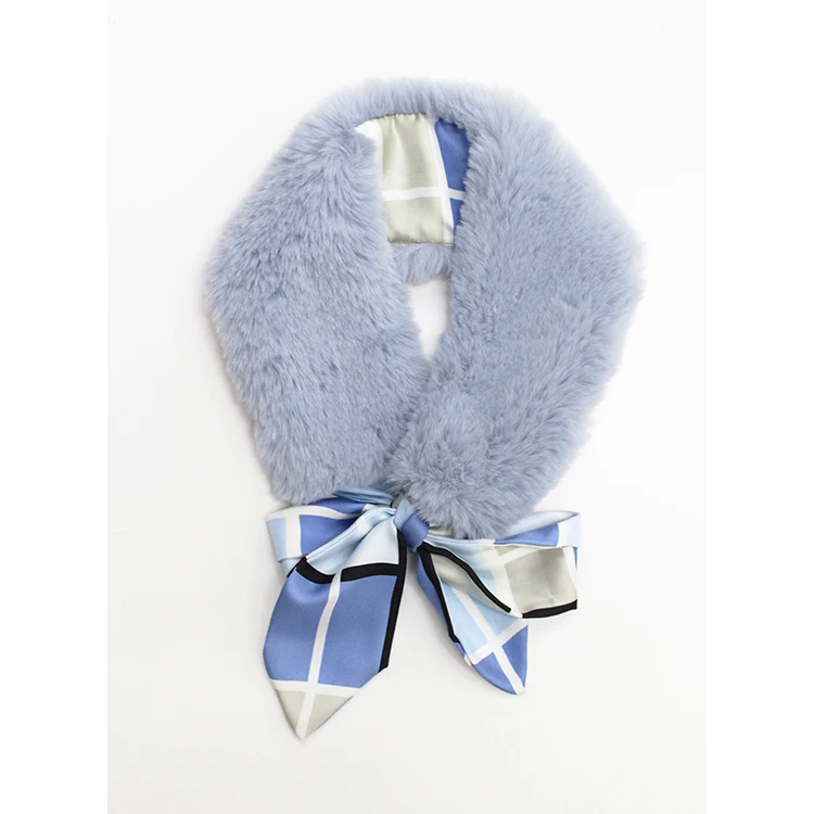 faux fur Wrap Women Kids with Fur Infinite Faux Fur Pom Pom trim collar furry neck warmer and scarf