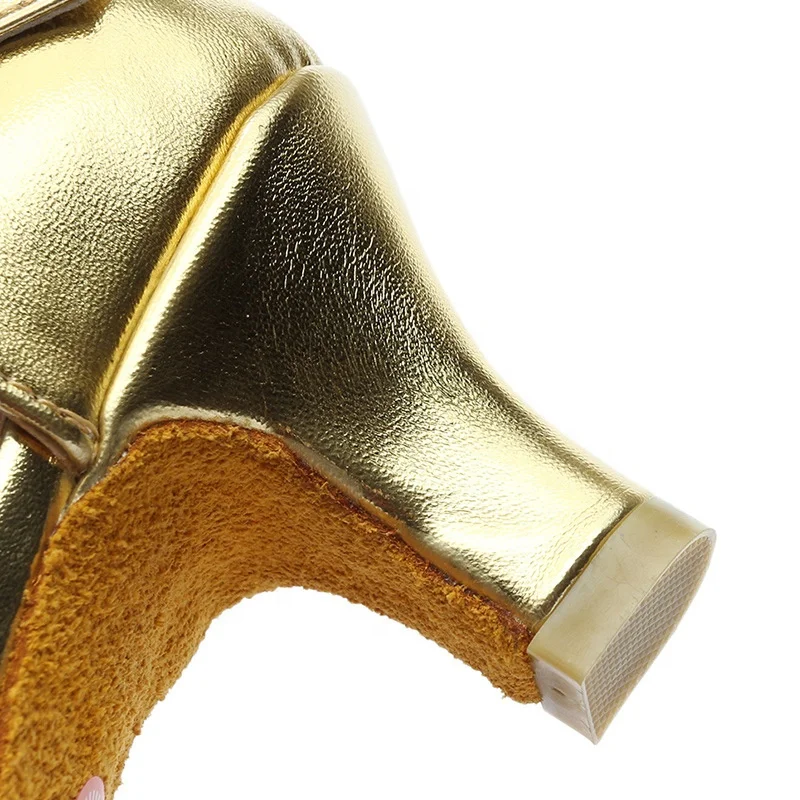 Женская обувь для взрослых в стиле латино на высоком каблуке атласная танцевальная обувь с мягкой подошвой и блестками сценическая танцевальная обувь