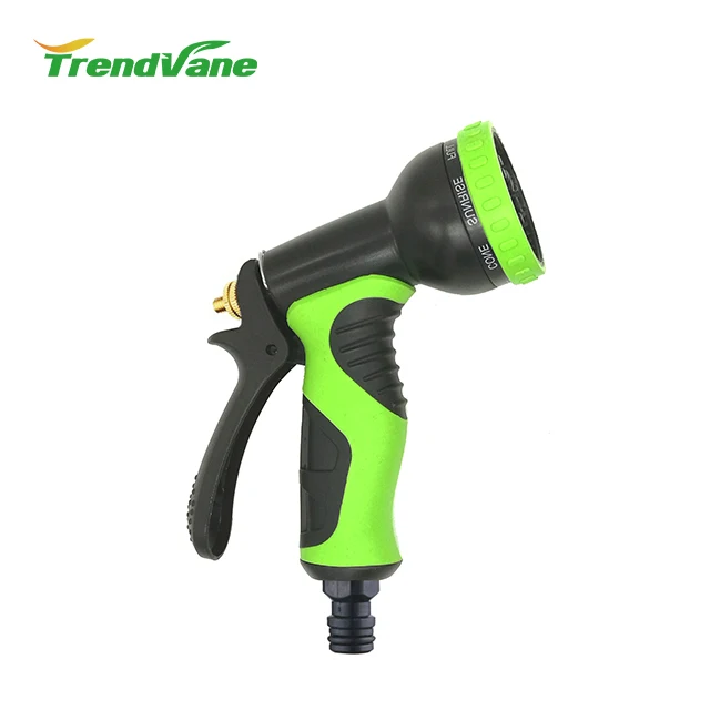 2018 new products soft grip ABS multi function garden hose brass water spray nozzle with variable flow controls