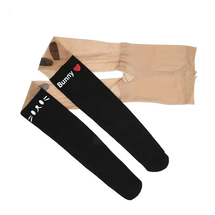 Новинка 2020, модные популярные школьные колготки Hello Kitty/Bunny для девочек, модные женские колготки до бедра, Колготки с принтом
