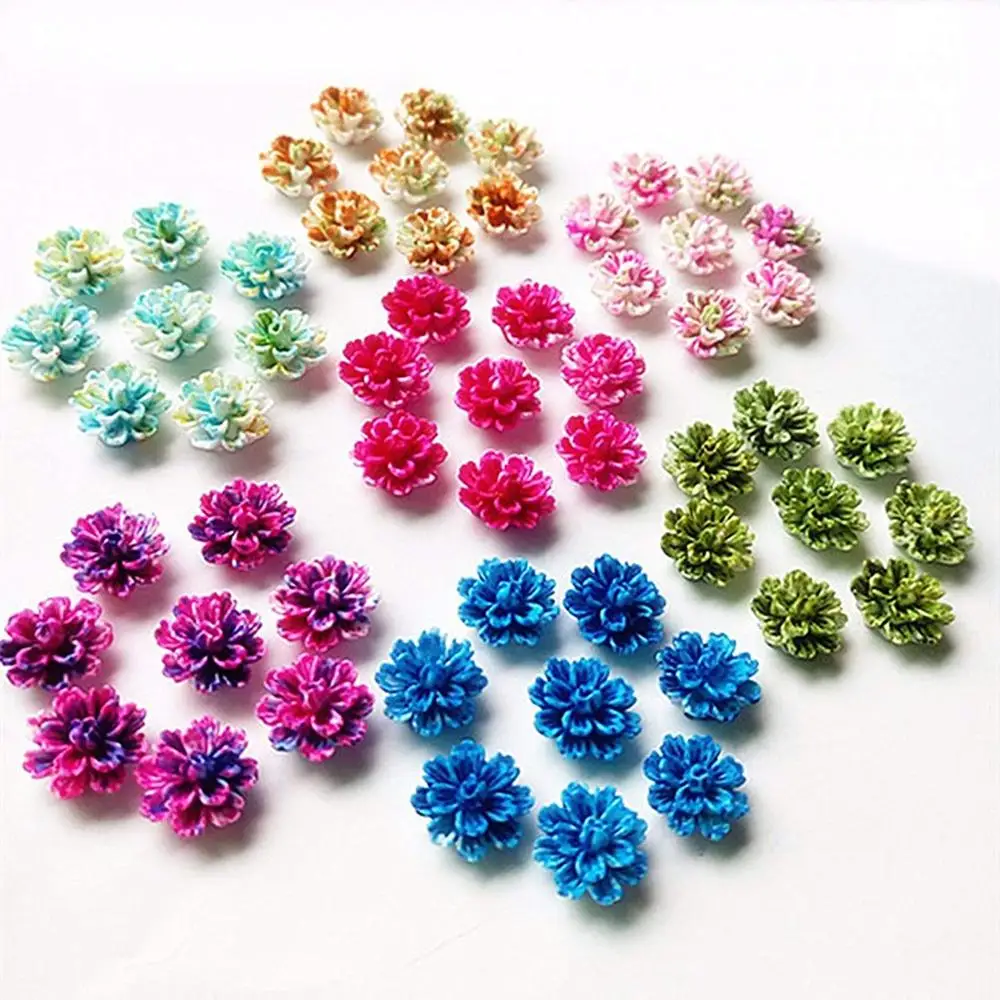 Mixed Colors Layered Flower Resin Flatback Cabochon Scrapbooking DIY Phone Hair Decoration