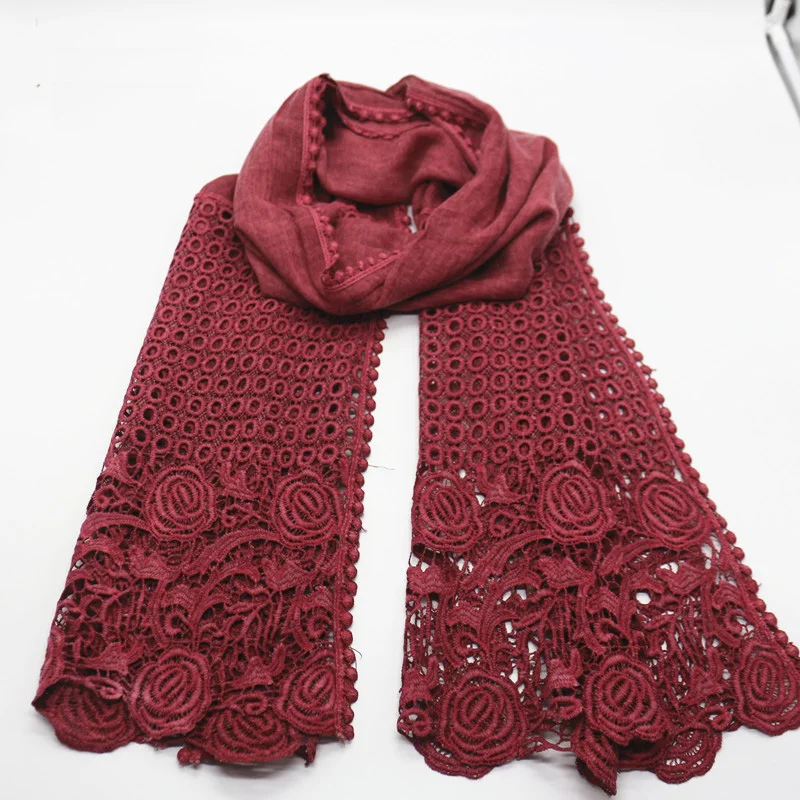 Manufacturers  stunning wedding party sutra shawl echarpe lady TR cotton lace headscarf