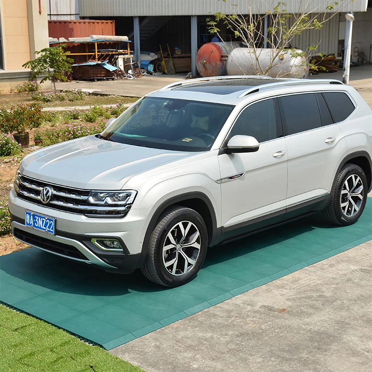 High quality pp interlocking outdoor parking floor interlock garage flooring,car parking grass protection field mats