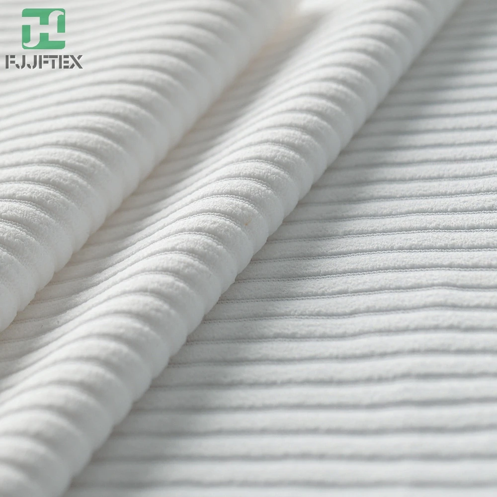 Polyamide 80% Thick Rib Knit Elastane Fabric For Sweaters