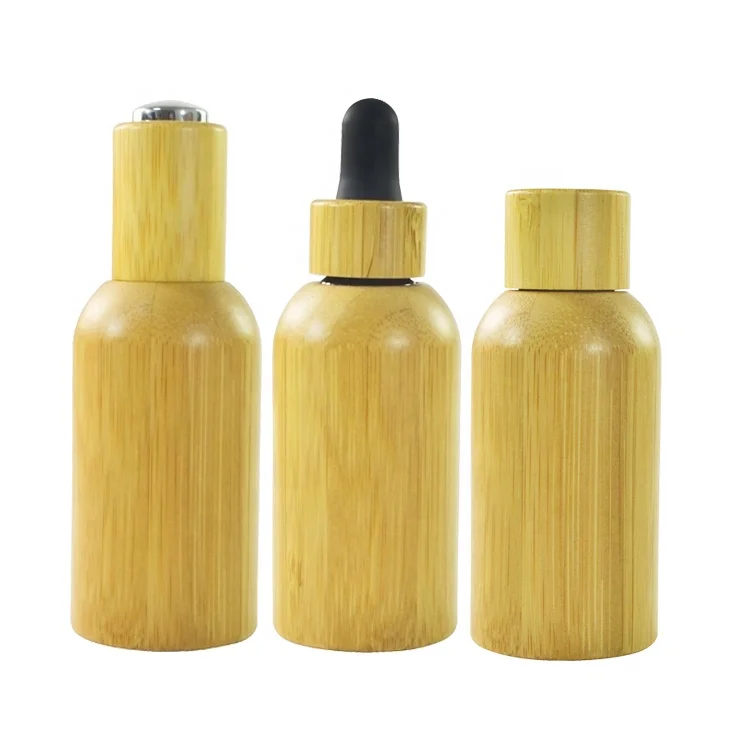 10ml 15ml 20ml 30ml 50ml 100ml glass inner bamboo dropper bottles with bamboo wooden lid