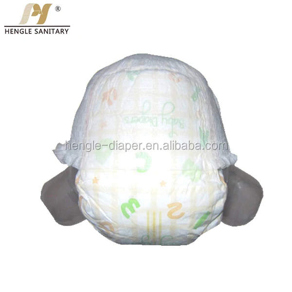 Newborn Grade A Disposable Baby Diaper Couche Bebe En Gros With Elastic Waistband