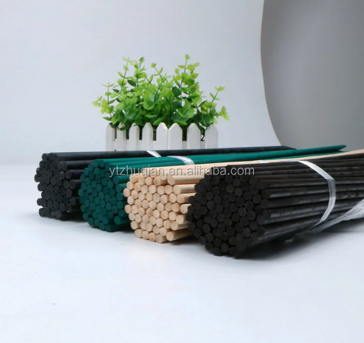 Customized 40cm 50cm bamboo flower sticks  natural round colored for garden use