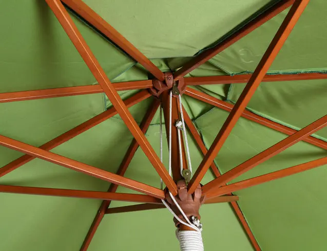 Economic Square Shape Wooden Material Umbrella Outdoor Beach Chinese Garden Parasol