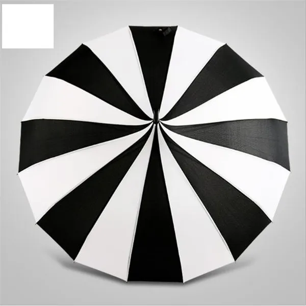 Umbrella Black And White Women Big Classical Windproof Tower Pagoda Rain Umbrel