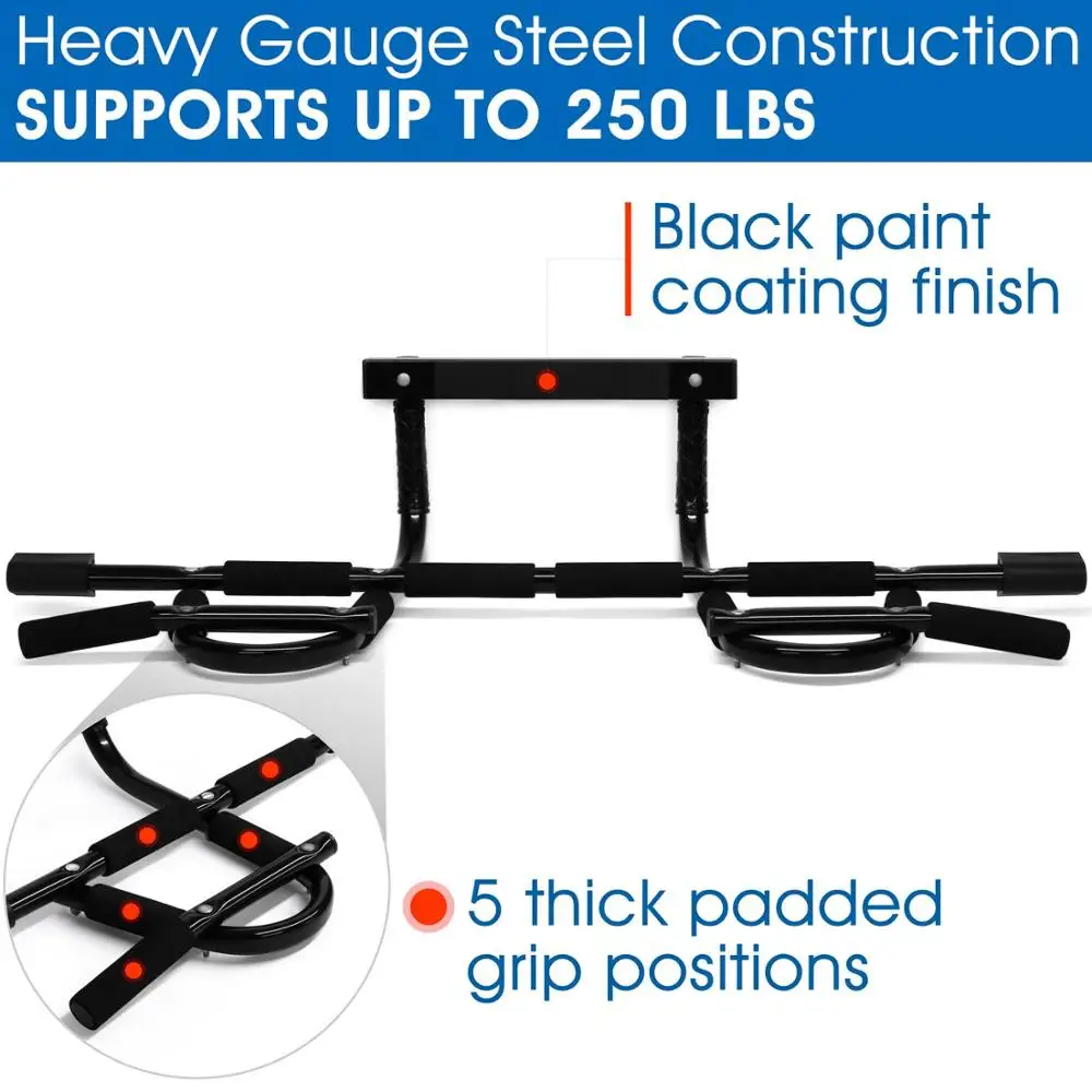 Woqi Multi-Grip Chin-Up Heavy Duty Doorway Trainer Pull-Up Bar for Home Gym