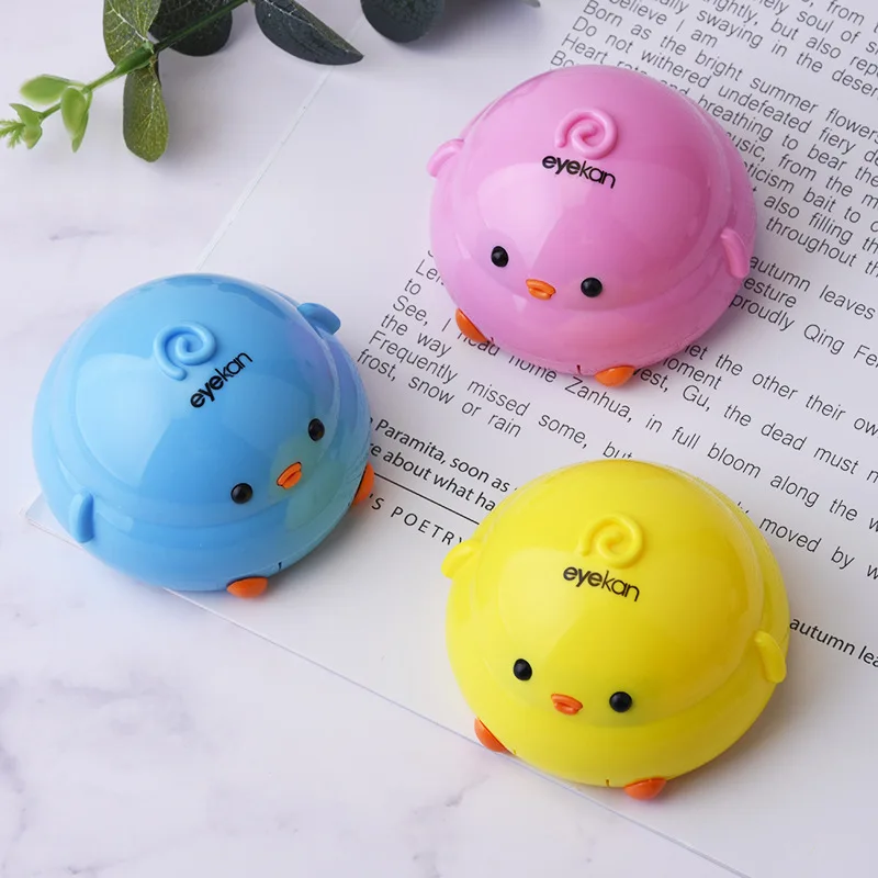 Фабричный чехол для контактных линз, милый чехол для контактных линз с рисунком курицы, чехол для контактных линз с рисунком из мультфильма