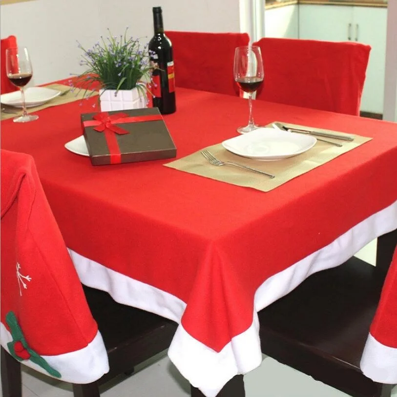 Рождественская скатерть + рождественские снежинки наборы стульев рождественские украшения для дома Новогодние украшения, Квадратные свадьбы
