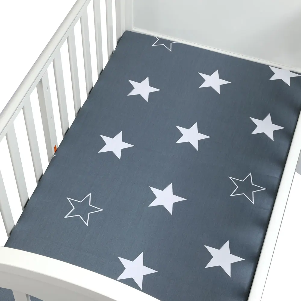 Breathable 100% cotton baby bedding set crib sheets