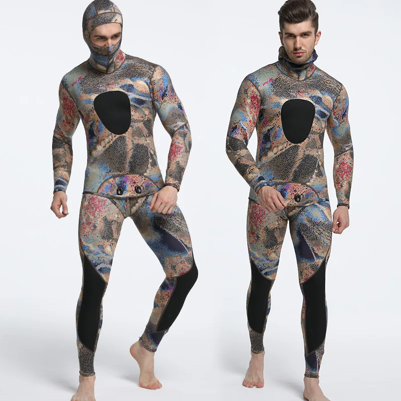 OEM Mens 3mm Camo Wetsuits with Super-stretch Armpit for Diving Snorkeling Swimming Mimetic Spearfishing Freediving Full Suit