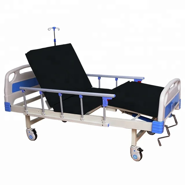 
High Quality two Cranks Manual Hospital Bed With Mattress 