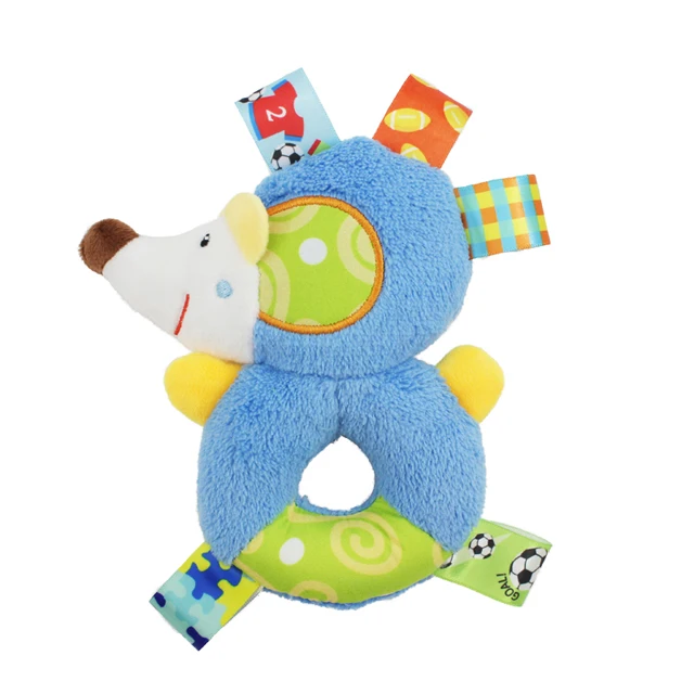 Dolery Hand Bells Plush Animal Shaped Soft Rattle Ring toy for baby
