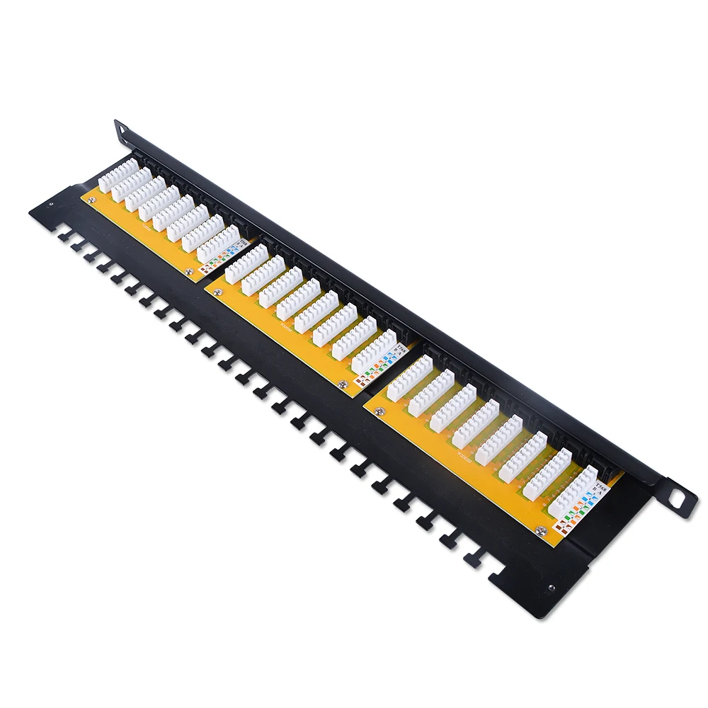  Сеть RJ45 UTP Cat 6 24 порта для монтажа в стойку 0.5U 19 дюймов IDC коммутационная